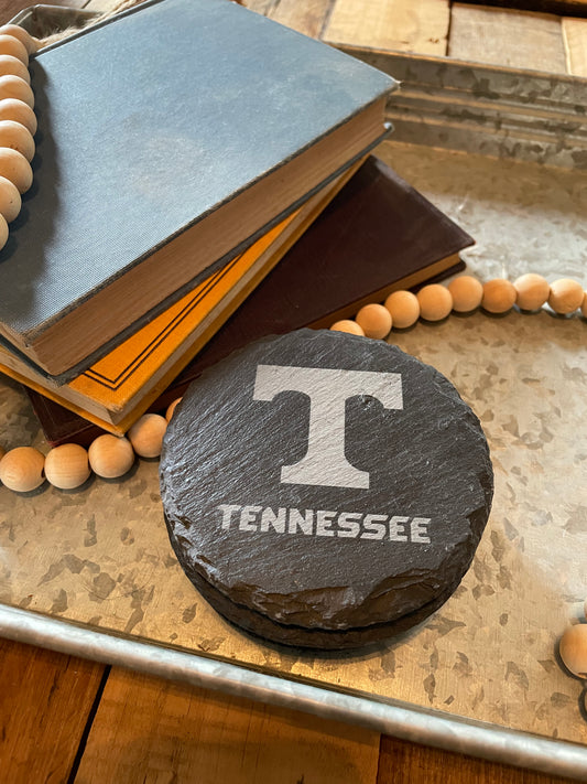 Tennessee "Power T" slate coasters