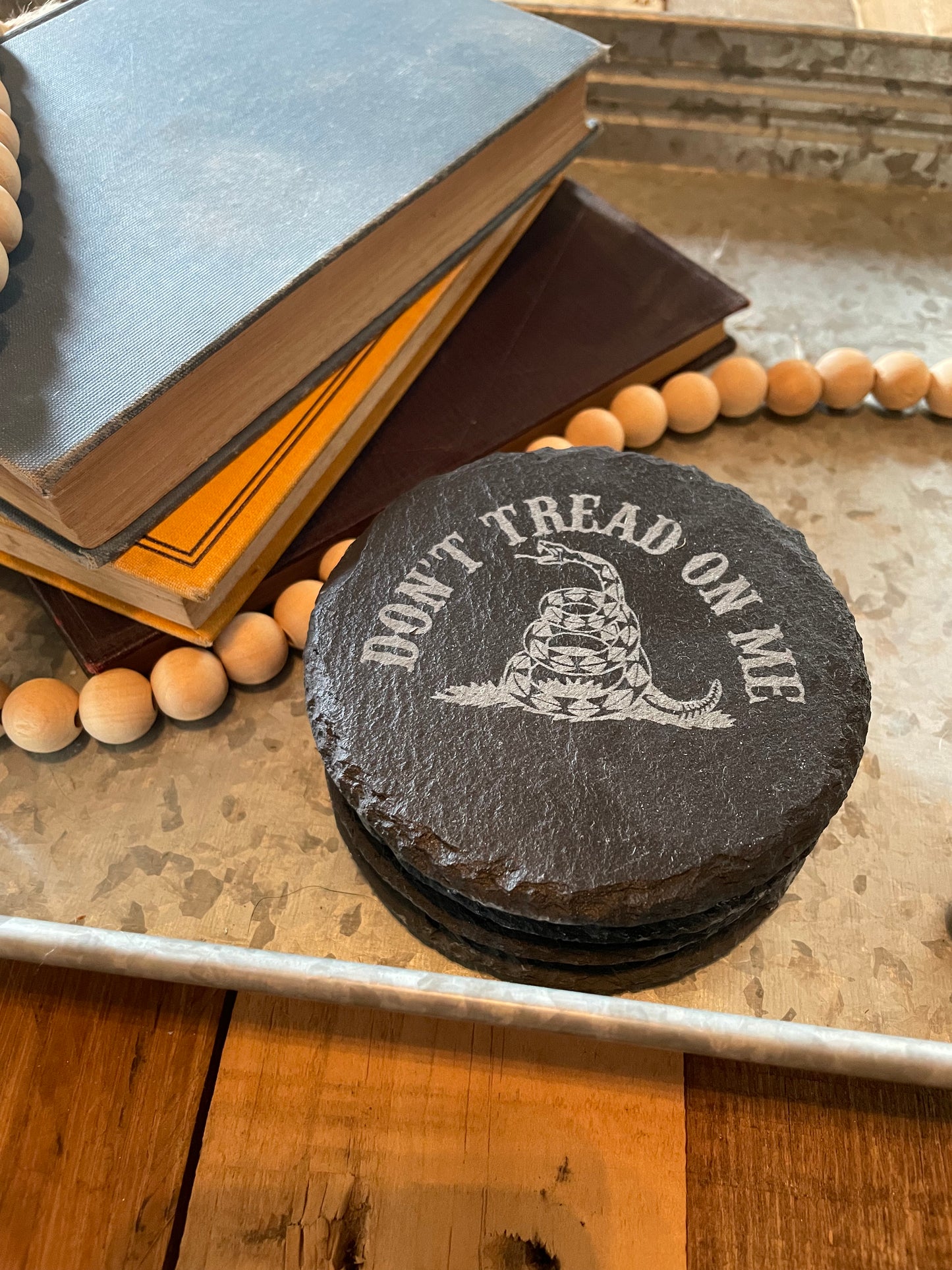 ''Don't Tread on Me'' Engraved Slate Coasters Online
